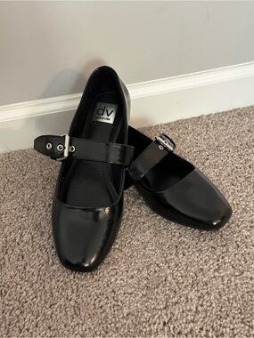 Dolce Vita Black Patent Mary Jane Strap Flats